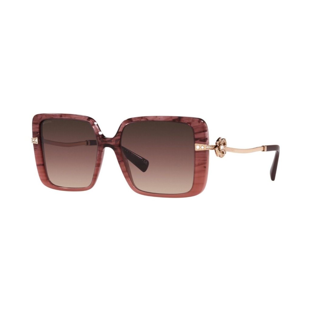 New Bvlgari Bv8243b-5511e2-56 Brown Gold Sunglasses